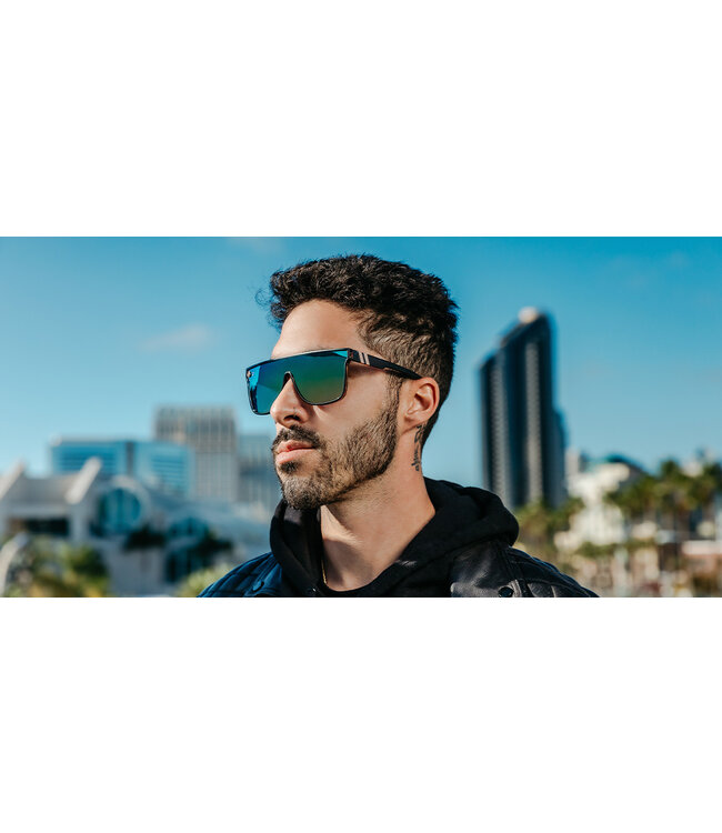 BLENDERS SCI-FI NIGHT CITY BLACK SUNGLASSES w/ BLUE RAINBOW POLAR