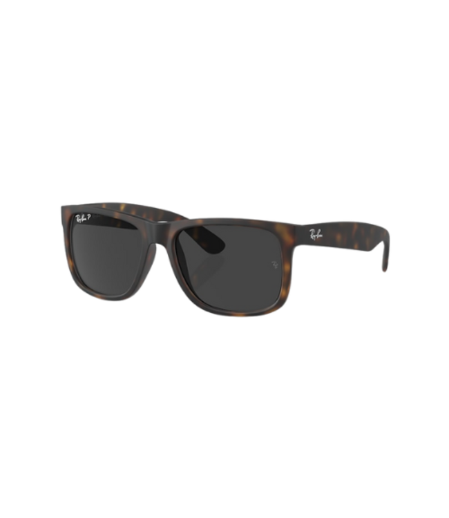 RAY-BAN JUSTIN SUNGLASSES RUBBER HAVANA w/ DARK GREEN POLAR