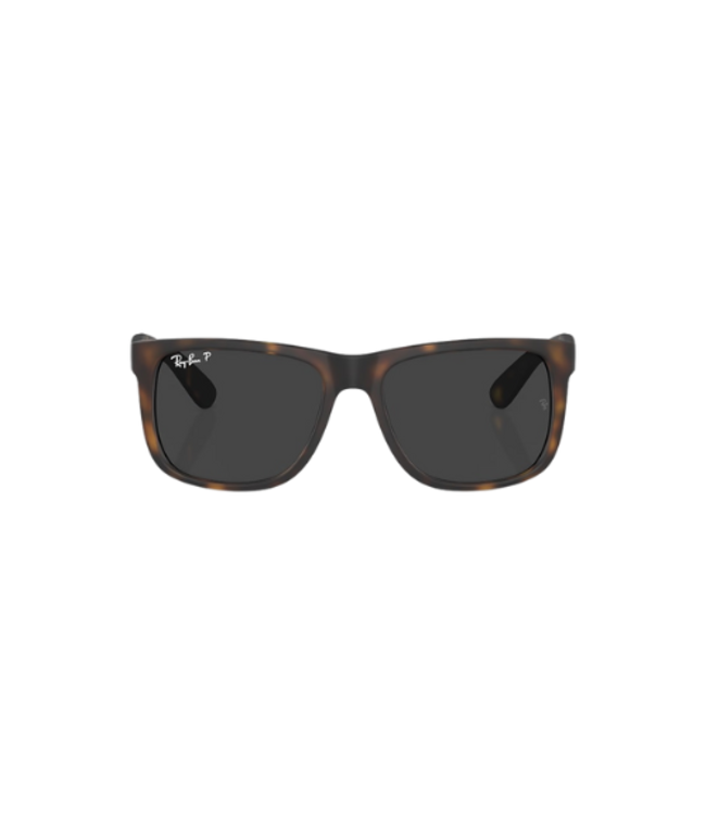 RAY-BAN JUSTIN SUNGLASSES RUBBER HAVANA w/ DARK GREEN POLAR