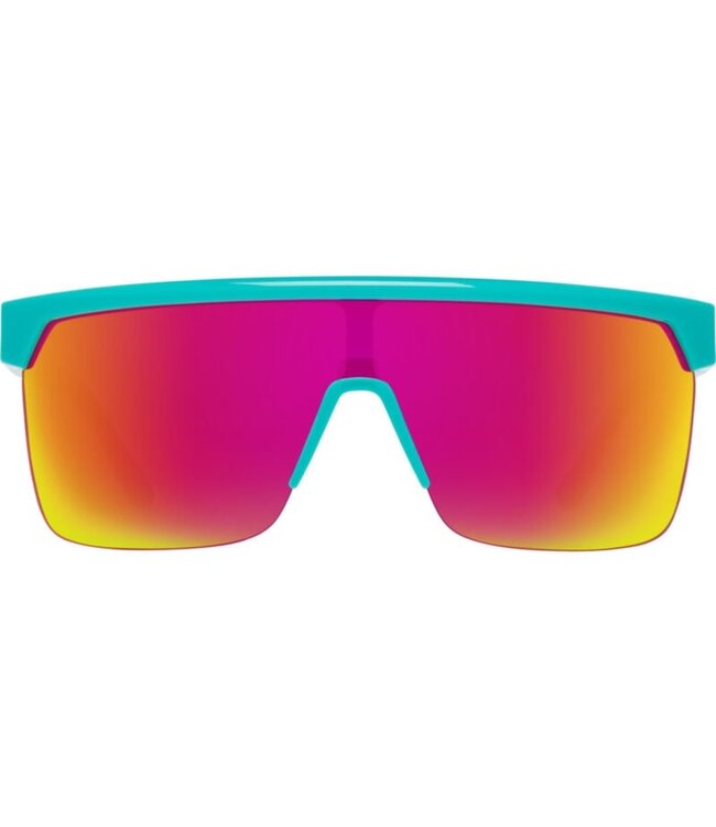 SPY FLYNN 5050 SOFT MATTE WHITE SUNGLASSES w/ HAPPY BOOST BRONZE POLAR ICE BLUE SPECTRA MIRROR