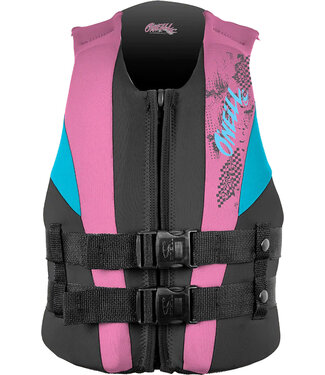 ONEILL YOUTH REACTOR LIFE VEST BLACK/PETAL/TURQUOISE ONE SIZE