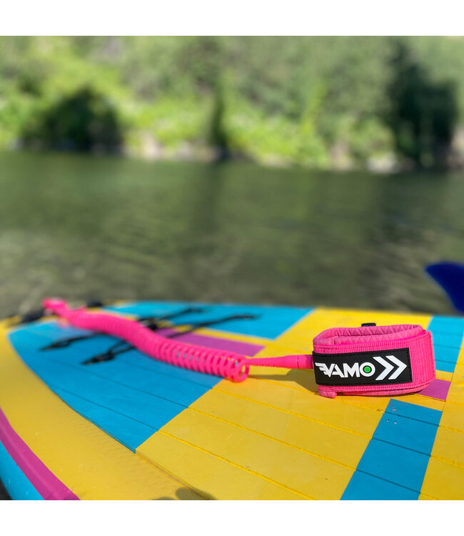 VAMO 9' FULL COILED LEASH PINK