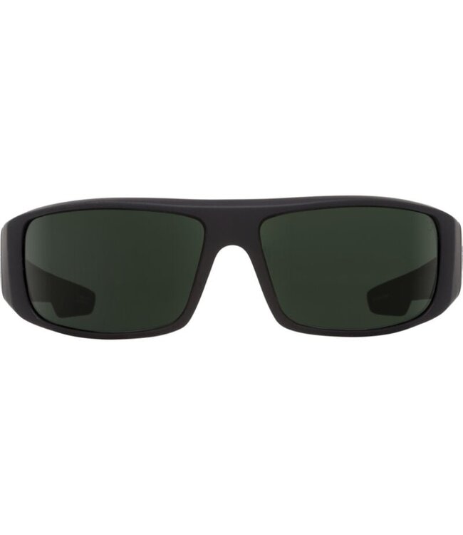 SPY LOGAN SOFT MATTE BLACK SUNGLASSES w/ HD PLUS GREY GREEN POLAR