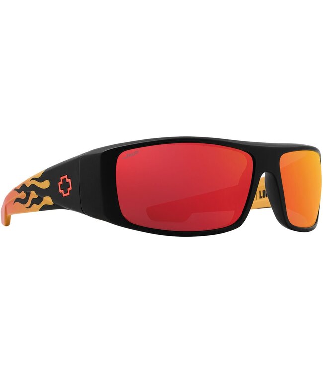 SPY LOGAN BOO J MATTE BLACK ORANGE FLAME SUNGLASSES w HAPPY GREY GREE ONE Boardshop