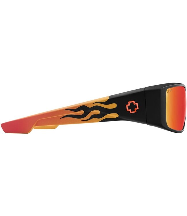 SPY LOGAN BOO J MATTE BLACK ORANGE FLAME SUNGLASSES w/ HAPPY GREY GREEN RED MIRROR