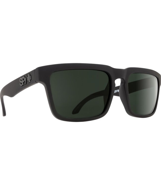 SPY HELM SOFT MATTE BLACK SUNGLASSES w/ HD PLUS GREY GREEN