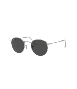RAY BAN RAY-BAN ROUND METAL SUNGLASSES SILVER w/ DARK GREY