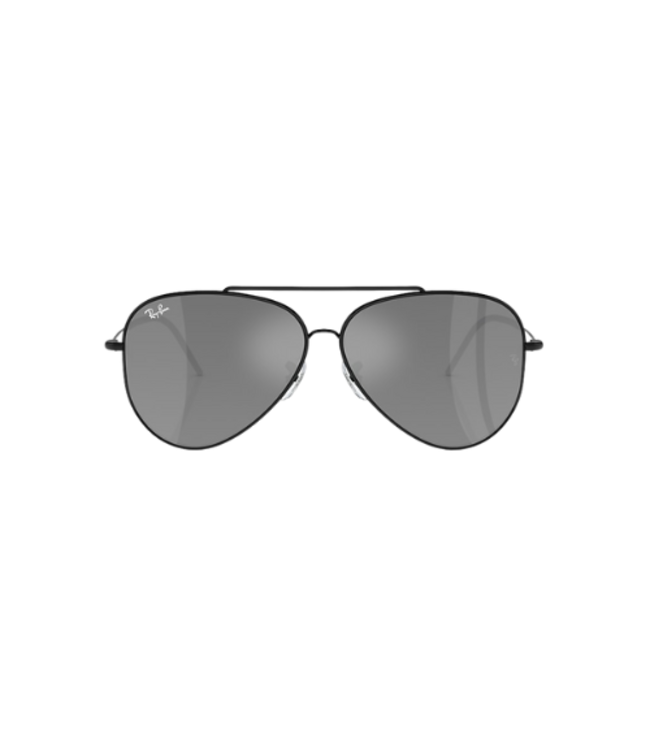 RAY-BAN RBR0101 AVIATOR REVERSE BLACK SUNGLASSES w/ GREY MIRROR SILVER