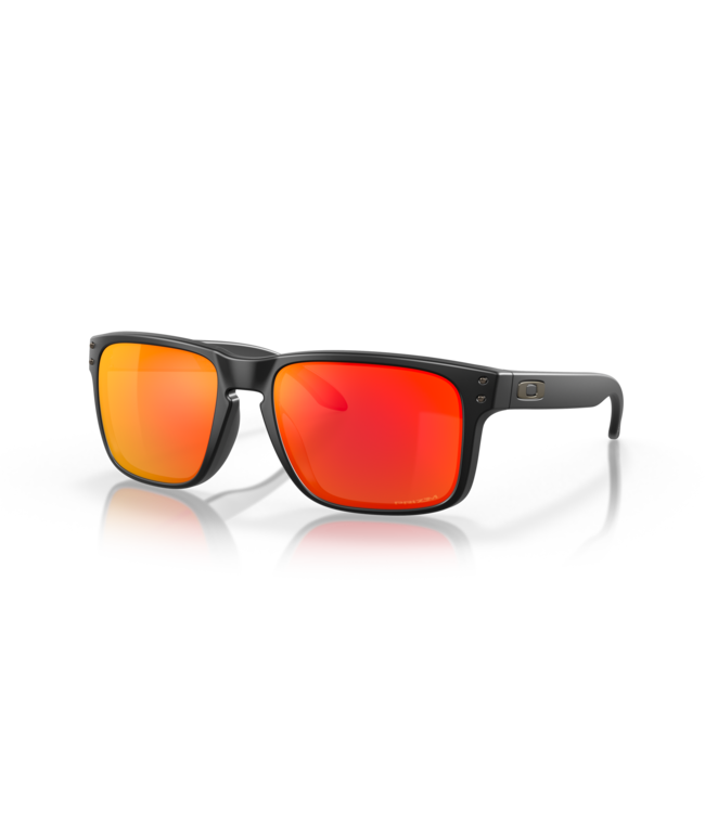 OAKLEY HOLBROOK MATTE BLACK SUNGLASSES w/PRIZM RUBY
