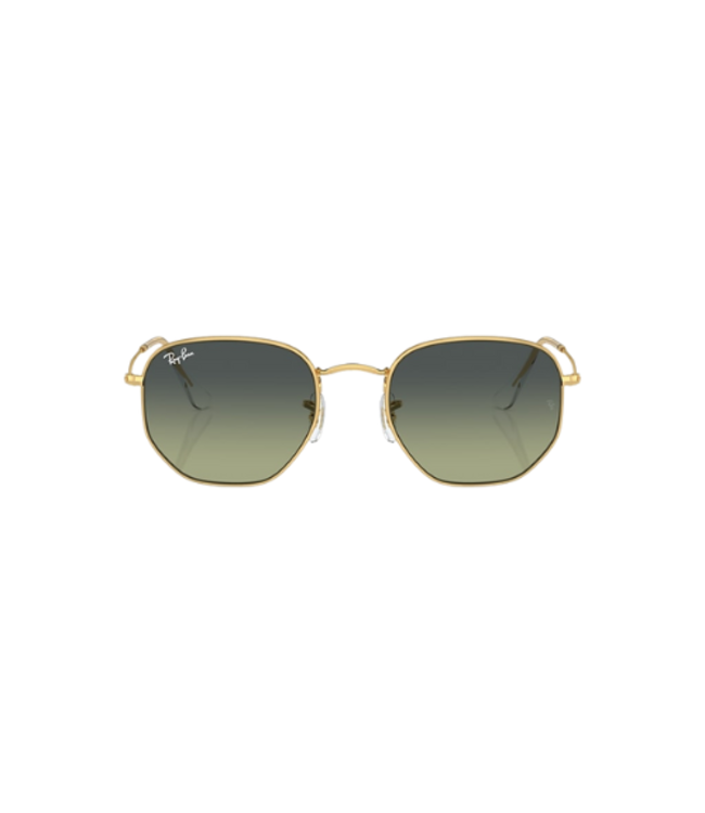 RAY-BAN HEXAGONAL SUNGLASSES GOLD w/ GREEN VINTAGE