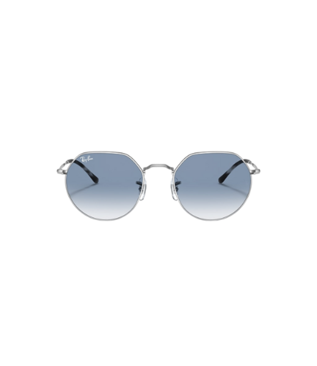 RAY-BAN JACK SUNGLASSES SILVER w/ CLEAR GRAD BLUE