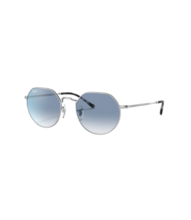 RAY-BAN JACK SUNGLASSES SILVER w/ CLEAR GRAD BLUE