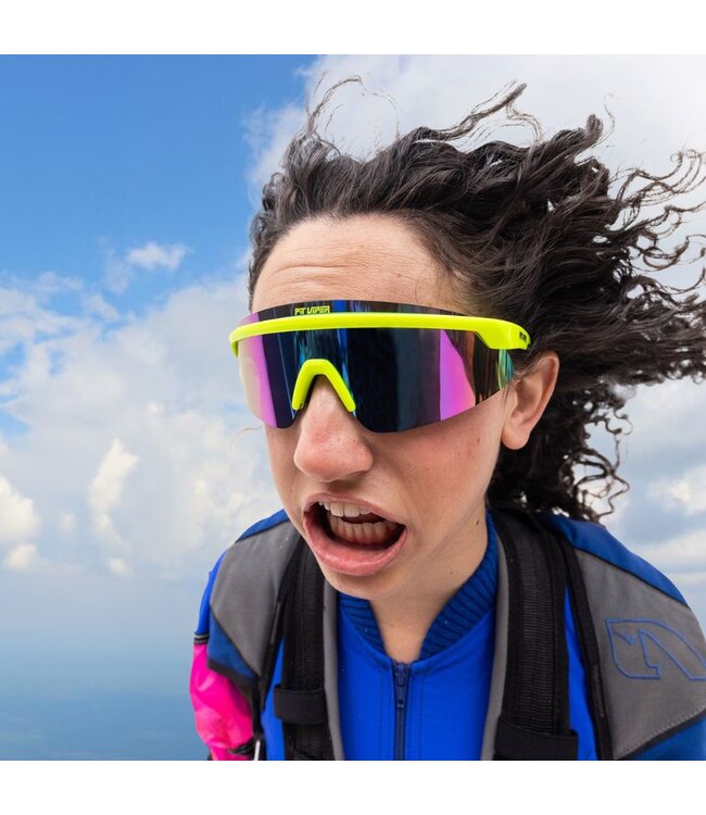 PIT VIPER THE SKYSURFER SUNGLASSES THE SLUDGE w/ POLAR BLUE/PURPLE