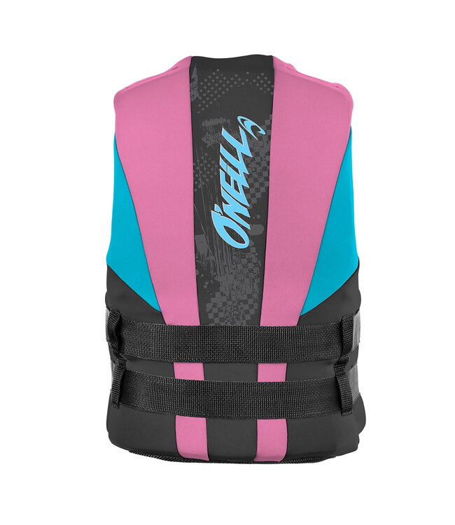 O'NEILL YOUTH REACTOR FULL-ZIP USCG LIFE VEST BLK/PET/TURQ 2024