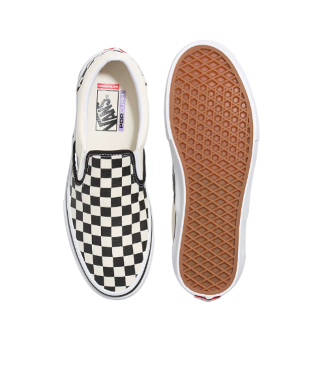 VANS MENS SKATE SLIP-ON SHOES CHECKERBOARD BLACK/OFF WHITE
