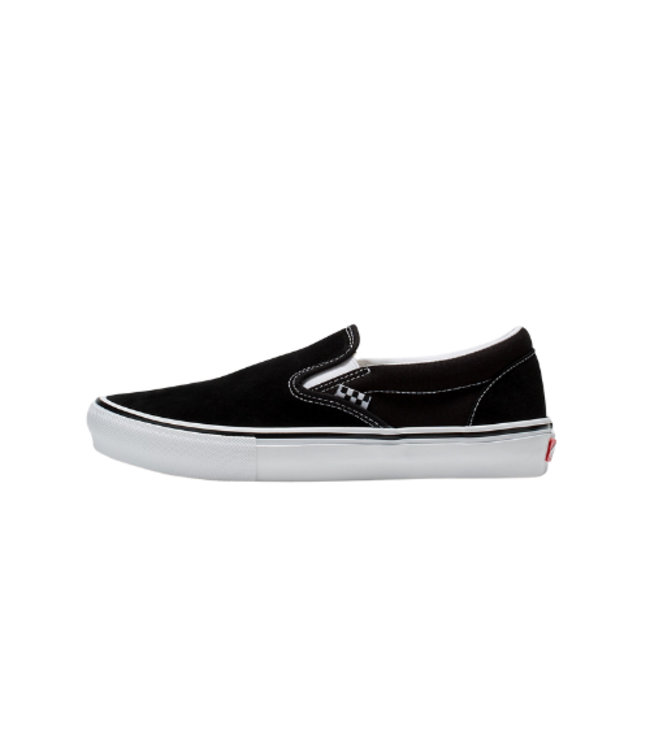 VANS MENS SKATE SLIP-ON SHOES BLACK/WHITE
