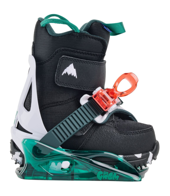 BURTON KIDS MINI GROM SNOWBOARD BINDINGS GREEN/MULTI 2026