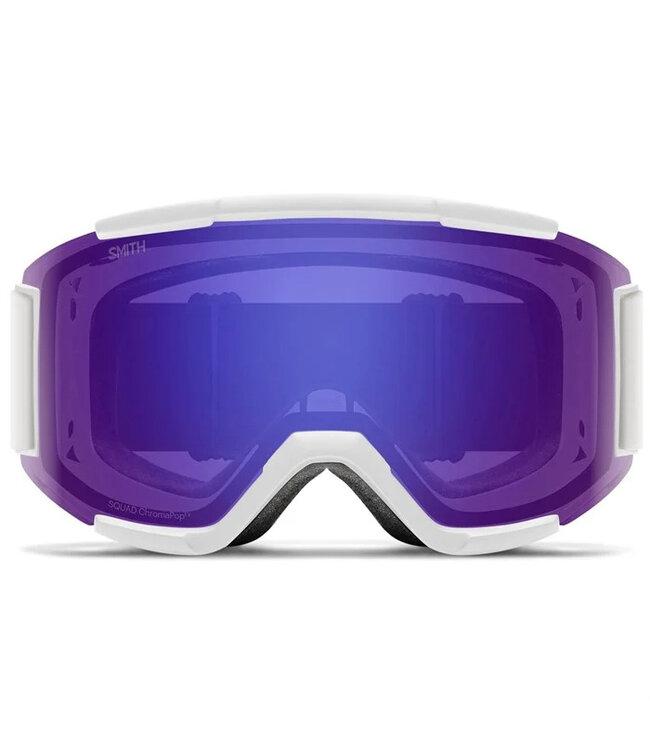 SMITH SQUAD GOGGLE WHITE VAPOR W/ CHROMAPOP EVERYDAY VIOLET MIRROR + CLEAR 2025