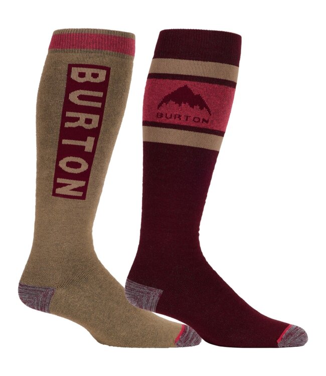 BURTON WEEKEND MIDWEIGHT 2 PACK SOCKS DEEP RED 2025