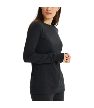 BURTON BURTON WOMENS MIDWEIGHT BASE LAYER CREWNECK TRUE BLACK 2025