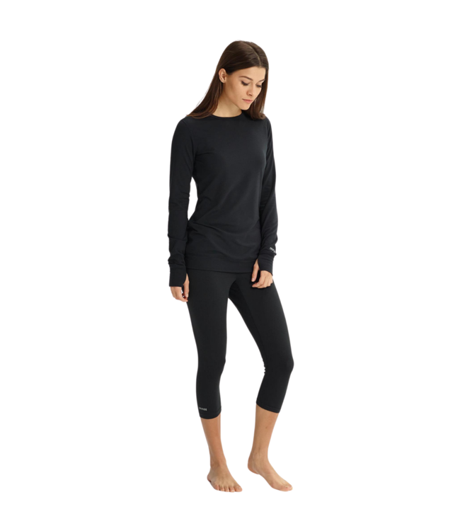 BURTON WOMENS MIDWEIGHT BASE LAYER CREWNECK TRUE BLACK 2026