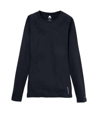 BURTON BURTON WOMENS LIGHTWEIGHT X BASE LAYER CREWNECK TRUE BLACK 2025