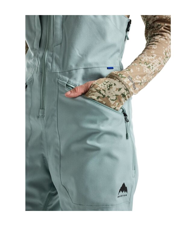 BURTON WOMENS RESERVE STRETCH BIB PANTS PETROL GREEN 2025