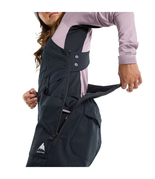 BURTON WOMENS AVALON 2L STRETCH BIB PANTS SHORT TRUE BLACK 2025