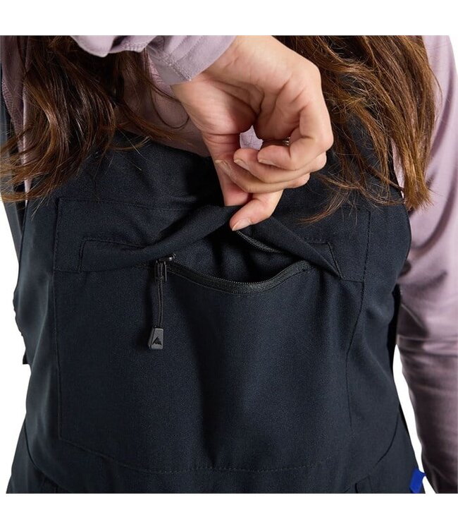 BURTON WOMENS AVALON 2L STRETCH BIB PANTS SHORT TRUE BLACK 2025