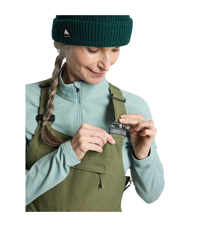 BURTON WOMENS AVALON 2L STRETCH BIB PANTS FOREST MOSS 2025