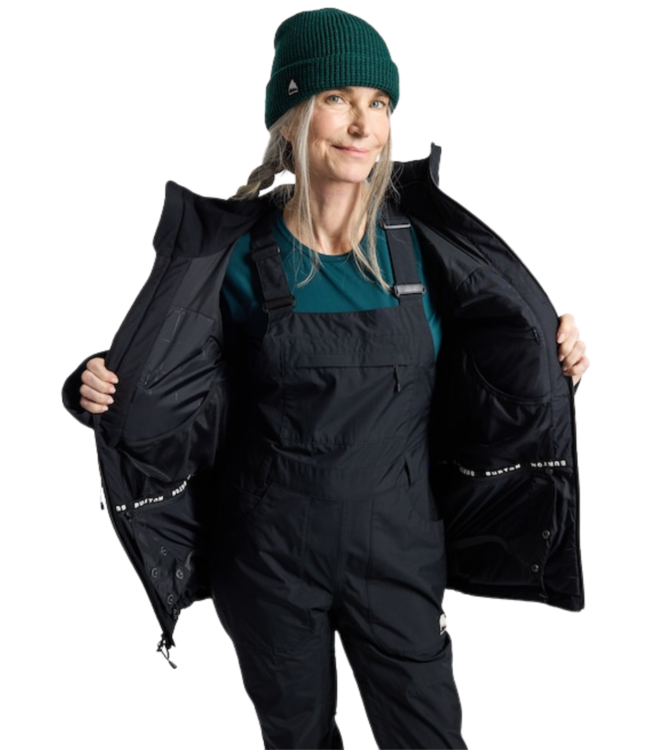 BURTON WOMENS PILLOWLINE GORE-TEX JACKET TRUE BLACK 2025