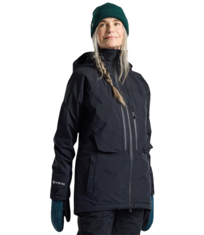 BURTON WOMENS PILLOWLINE GORE-TEX JACKET TRUE BLACK 2025