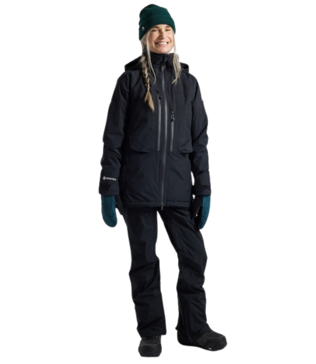 BURTON WOMENS PILLOWLINE GORE-TEX JACKET TRUE BLACK 2025