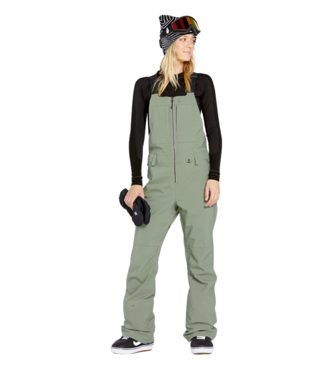VOLCOM WOMENS SWIFT BIB PANT LICHEN GREEN 2025