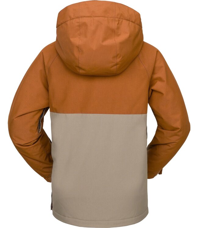 VOLCOM BOYS SLUFF INSULATED PULLOVER JACKET CARAMEL 2025