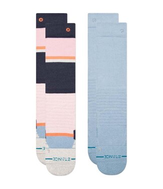 Stance Blocked 2 Pack Poly Blend Snowboard Socks Small (Women's 5-7.5) Pink New