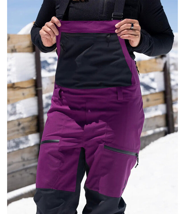 JONES WOMENS MOUNTAIN SURF RECYCLED BIB PANT DEEP PURPLE 2025