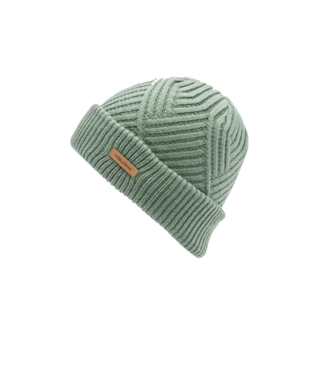 VOLCOM WOMENS STONE KNIT BEANIE LICHEN GREEN 2025