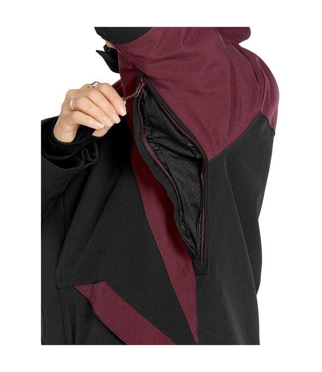 VOLCOM WOMENS SHELTER 3D STRETCH JACKET BURGUNDY 2025