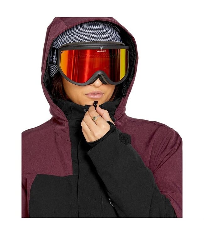 VOLCOM WOMENS SHELTER 3D STRETCH JACKET BURGUNDY 2025