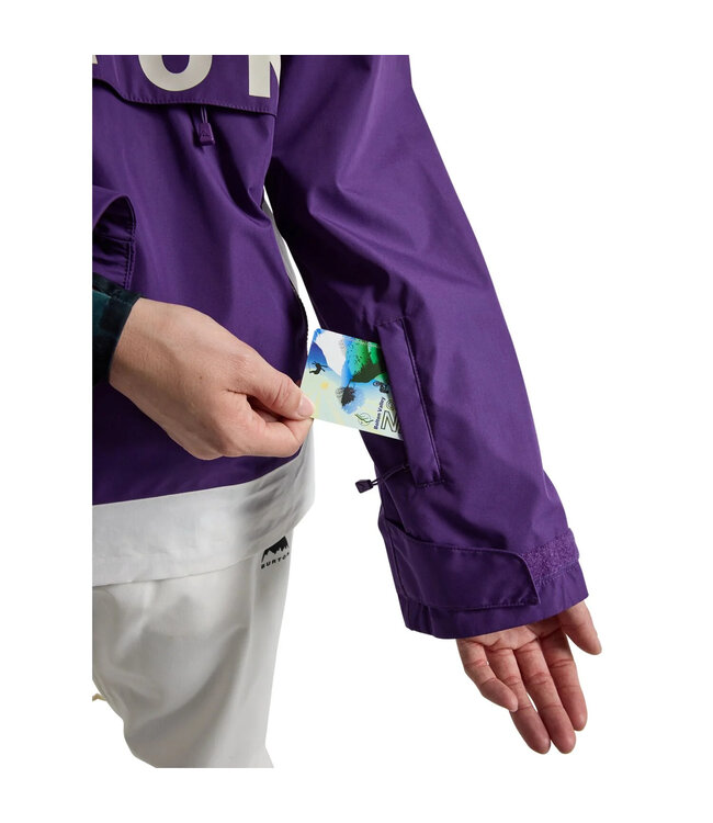 BURTON WOMENS FROSTNER ANORAK IMPERIAL PURPLE/STOUT WHITE 2025