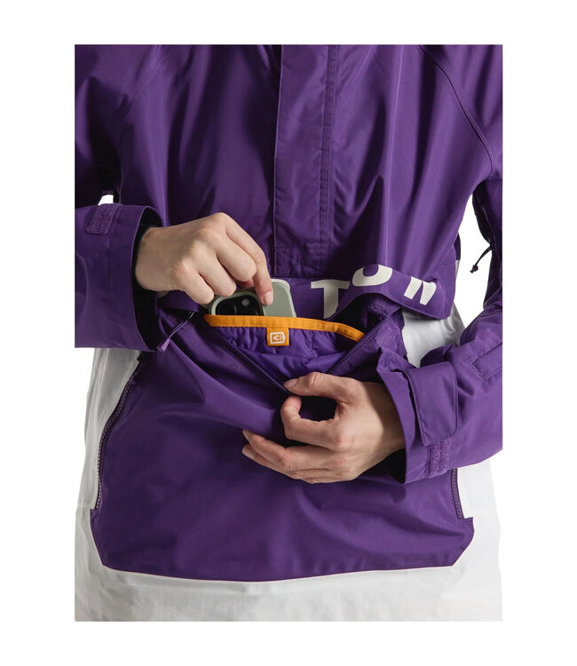 BURTON WOMENS FROSTNER ANORAK IMPERIAL PURPLE/STOUT WHITE 2025