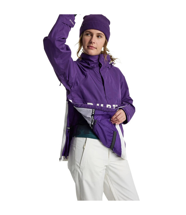BURTON WOMENS FROSTNER ANORAK IMPERIAL PURPLE/STOUT WHITE 2025