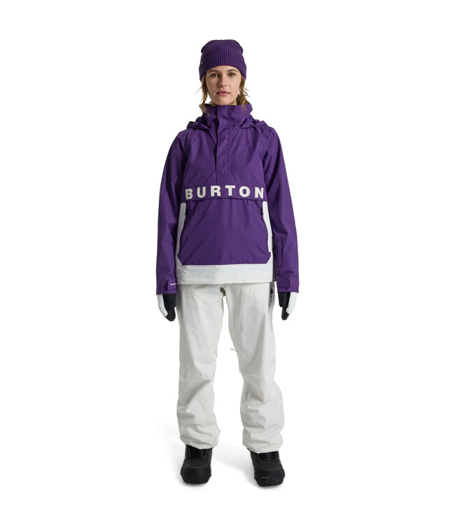 BURTON WOMENS FROSTNER ANORAK IMPERIAL PURPLE/STOUT WHITE 2025