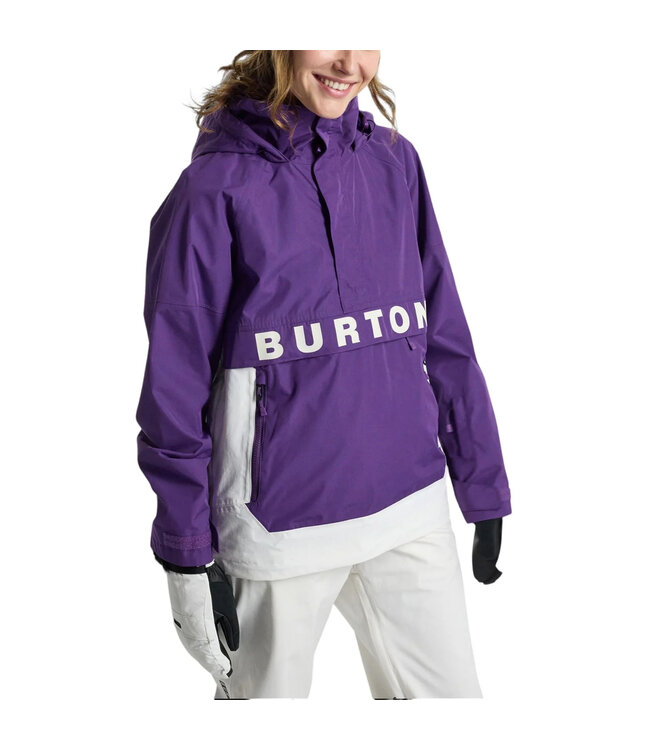 BURTON WOMENS FROSTNER ANORAK IMPERIAL PURPLE/STOUT WHITE 2025