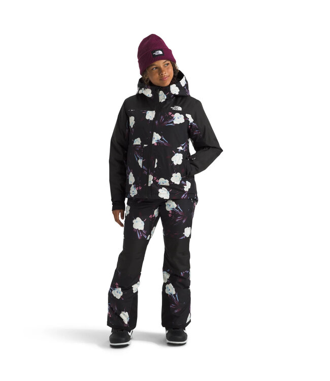 THE NORTH FACE GIRLS FREEDOM INSULATED JACKET BLACK WINTER FLOWERS PRINT 2025