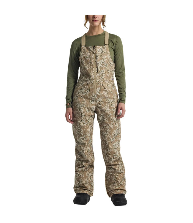 BURTON WOMENS RESERVE STRETCH BIB PANTS SNOWFALL CAMO 2025