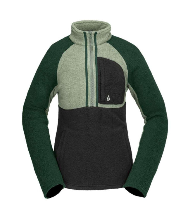 VOLCOM WOMENS DEMI HALF ZIP LICHEN GREEN 2025