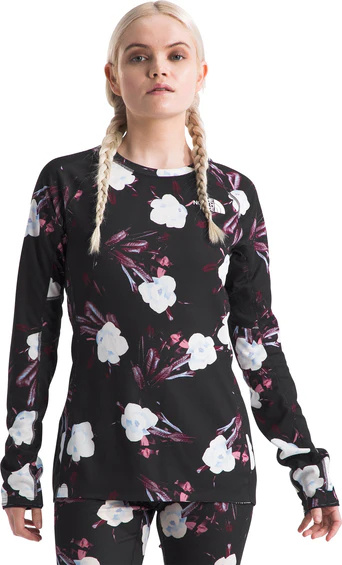 THE NORTH FACE WOMENS FD PRO 160 CREW BLACK WINTER FLOWERS