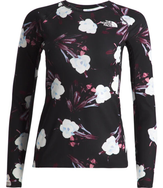 THE NORTH FACE WOMENS FD PRO 160 CREW BLACK WINTER FLOWERS PRINT 2025